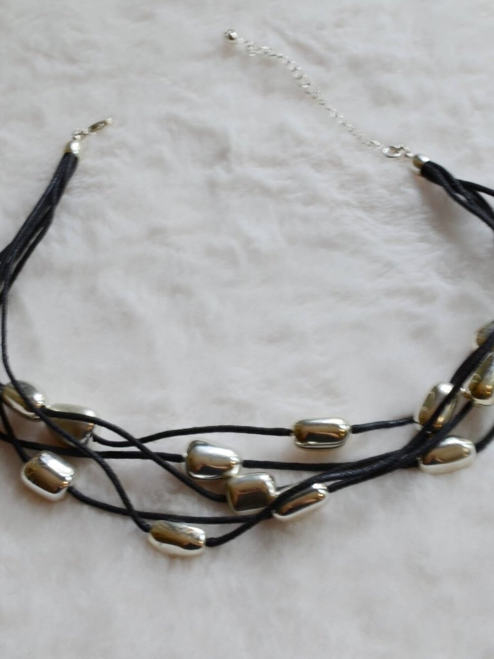 Avon 2004 - Multistrand Nugget Corded Necklace Silver Tone